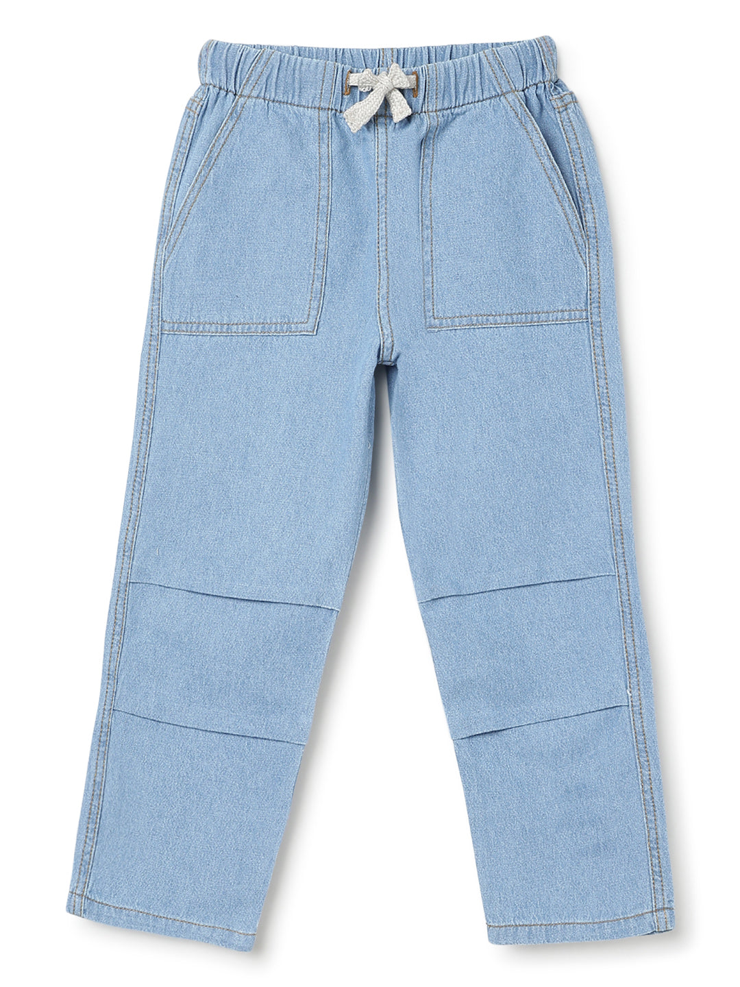 Boys & Girls Light Blue Parachute Fit Denim Pants