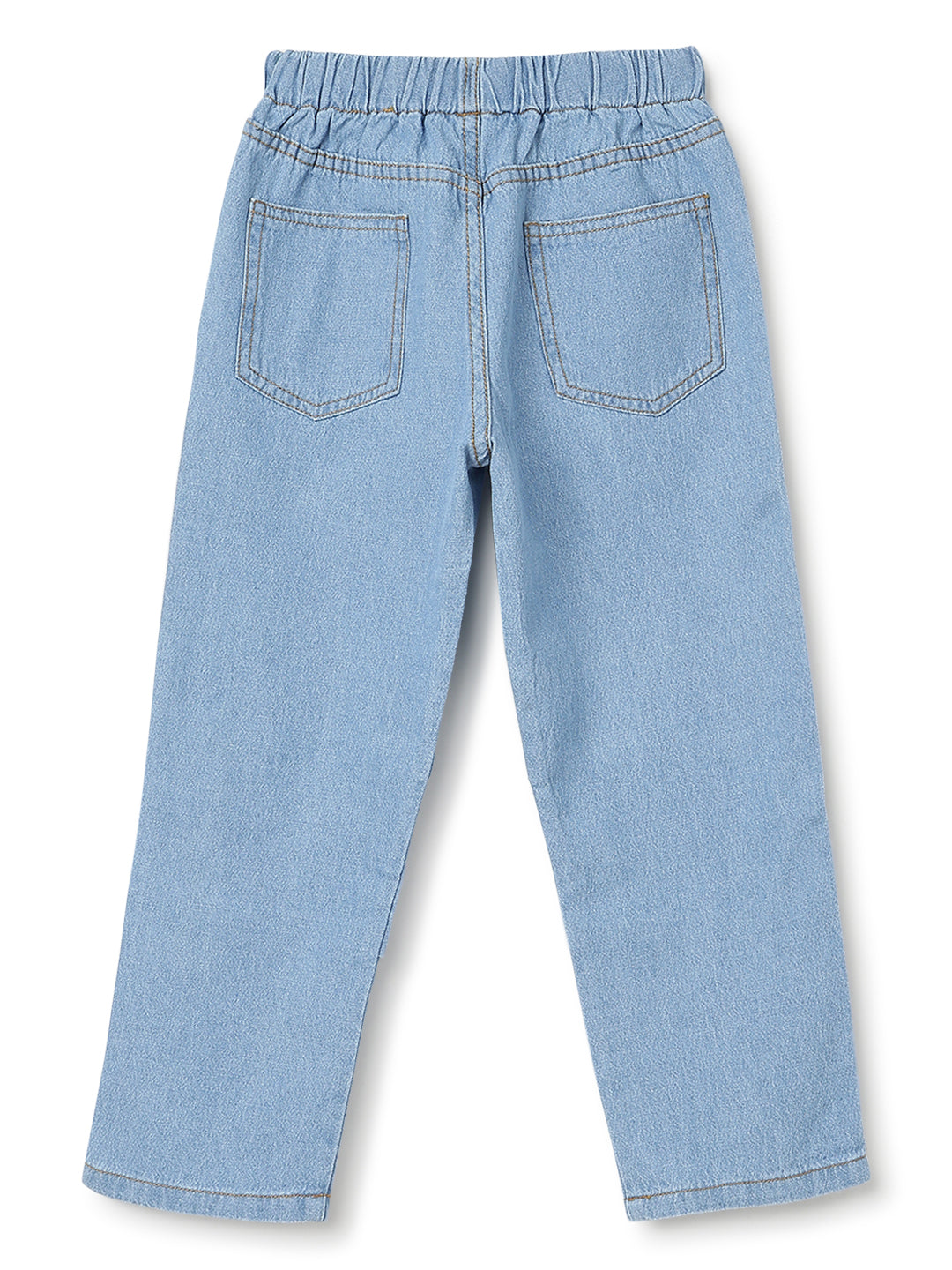 Boys & Girls Light Blue Parachute Fit Denim Pants