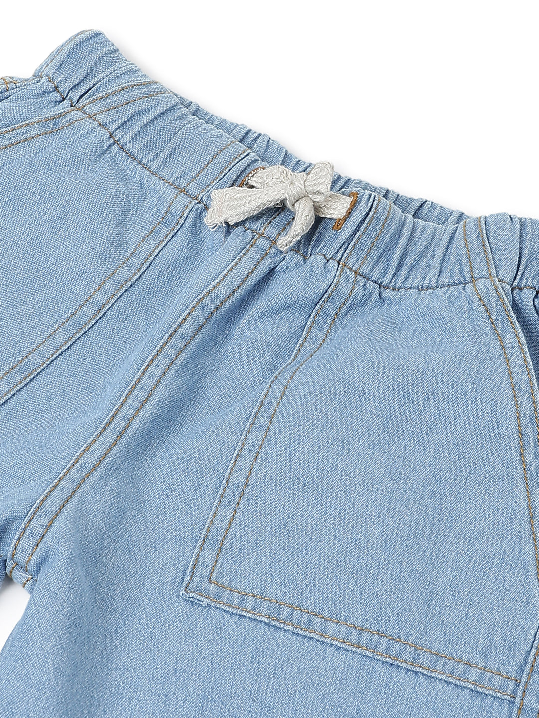 Boys & Girls Light Blue Parachute Fit Denim Pants