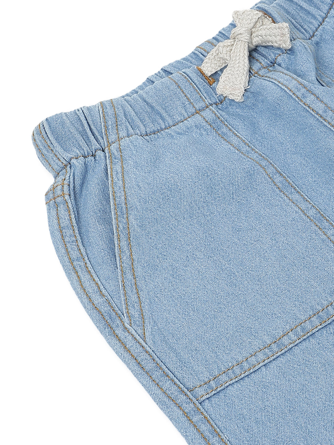 Boys & Girls Light Blue Parachute Fit Denim Pants