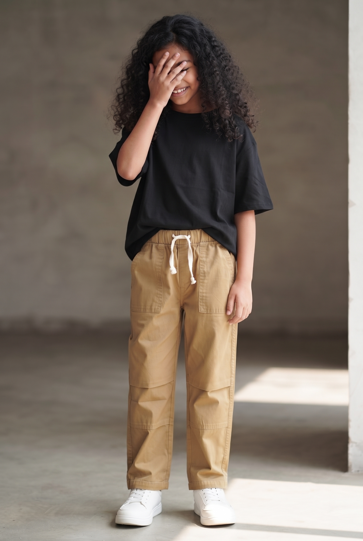 Boys & Girls Unisex Cotton Khaki Parachute Pant