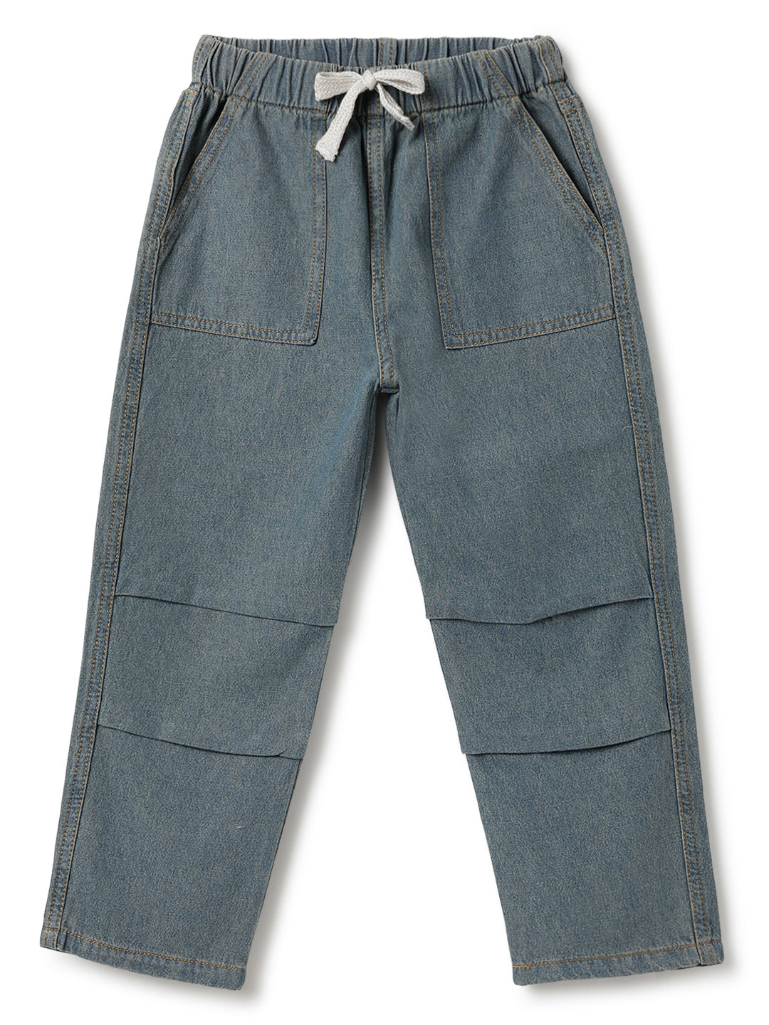 Boys & Girls Blue Denim Parachute Pant