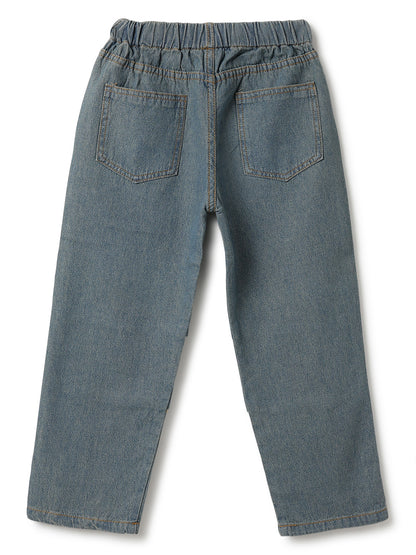 Boys & Girls Blue Denim Parachute Pant