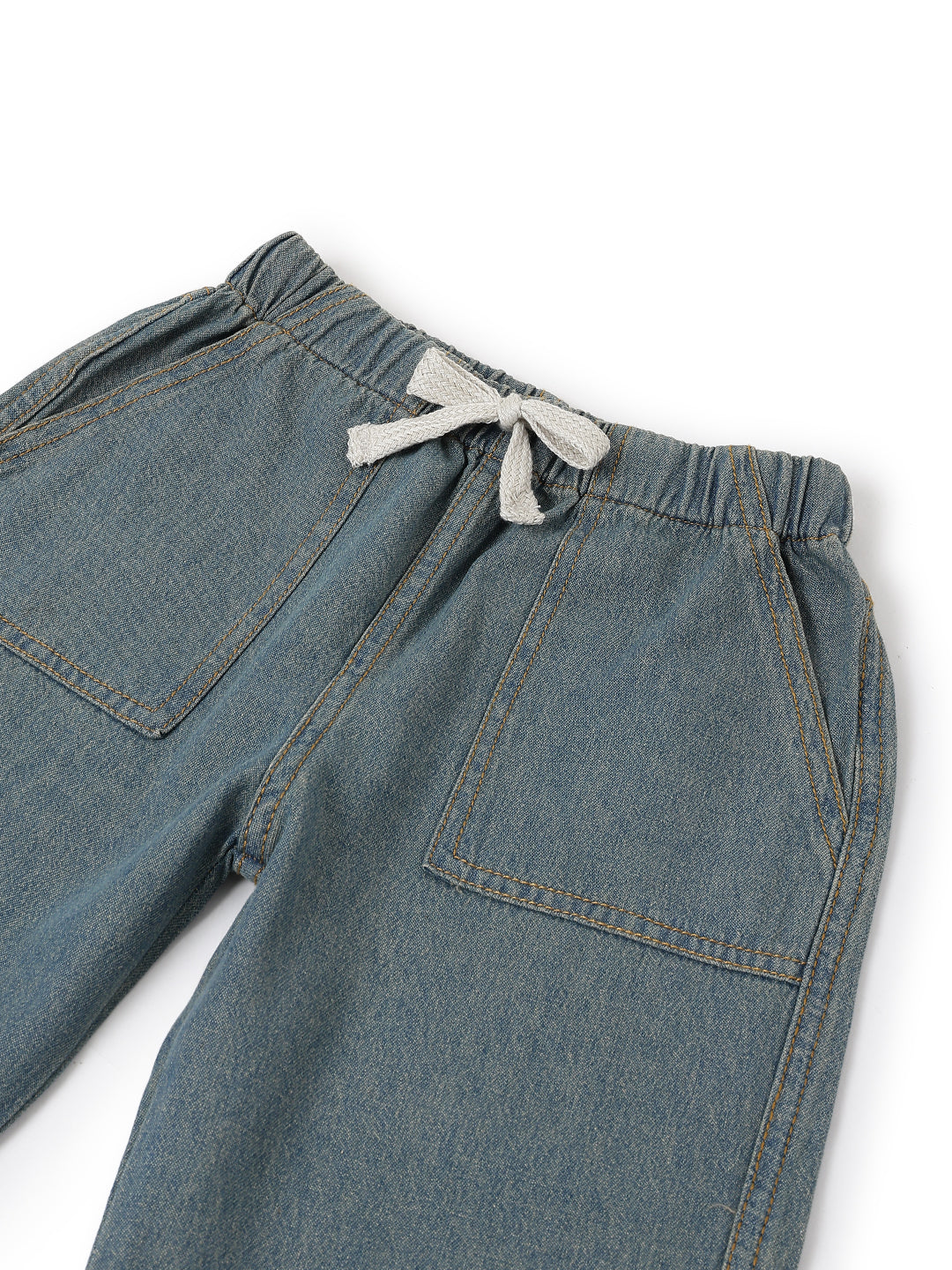 Boys & Girls Blue Denim Parachute Pant