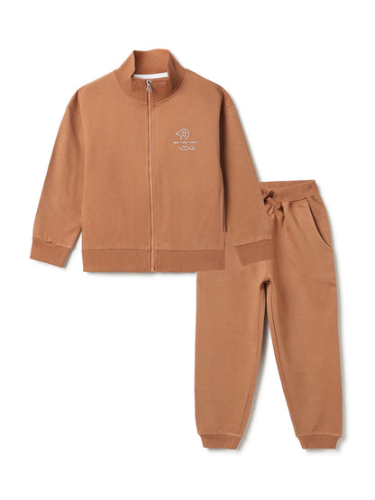 Unisex Brown Fleece Oversized Co-ord Set