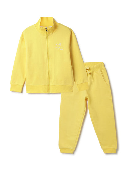 Unisex Yellow Fleece Oversized Co-ord Set