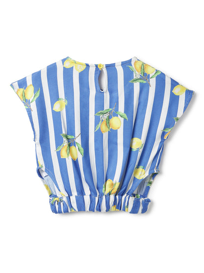 Girls Blue Striped Top