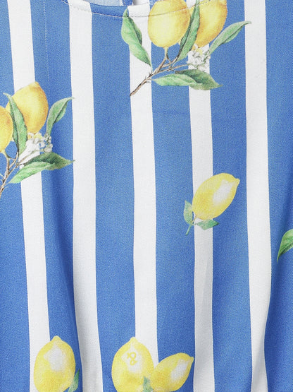 Girls Blue Striped Top