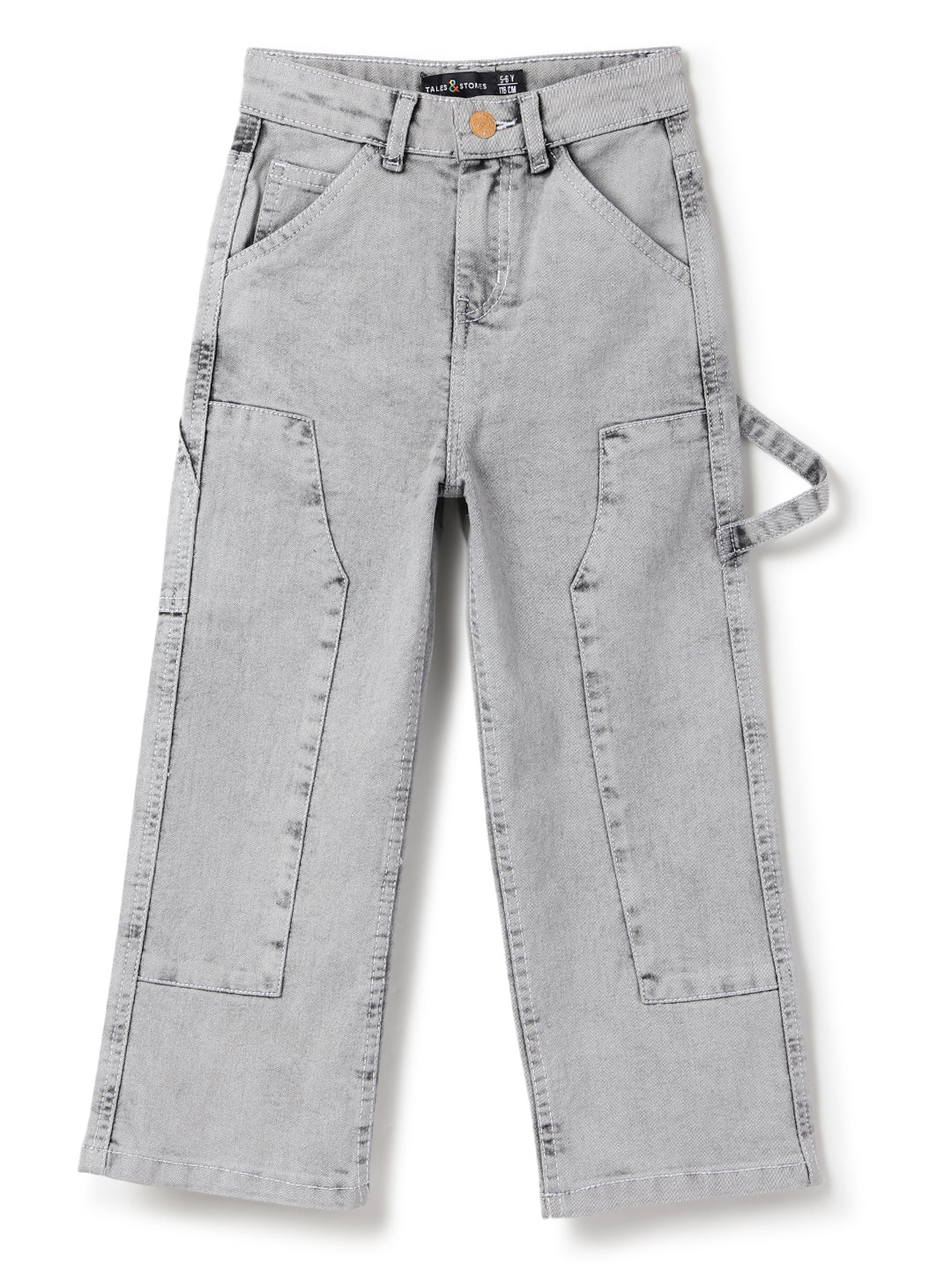 Boys Grey Denim Carpenter Fit Jeans