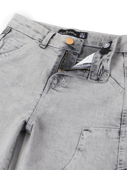 Boys Grey Denim Carpenter Fit Jeans