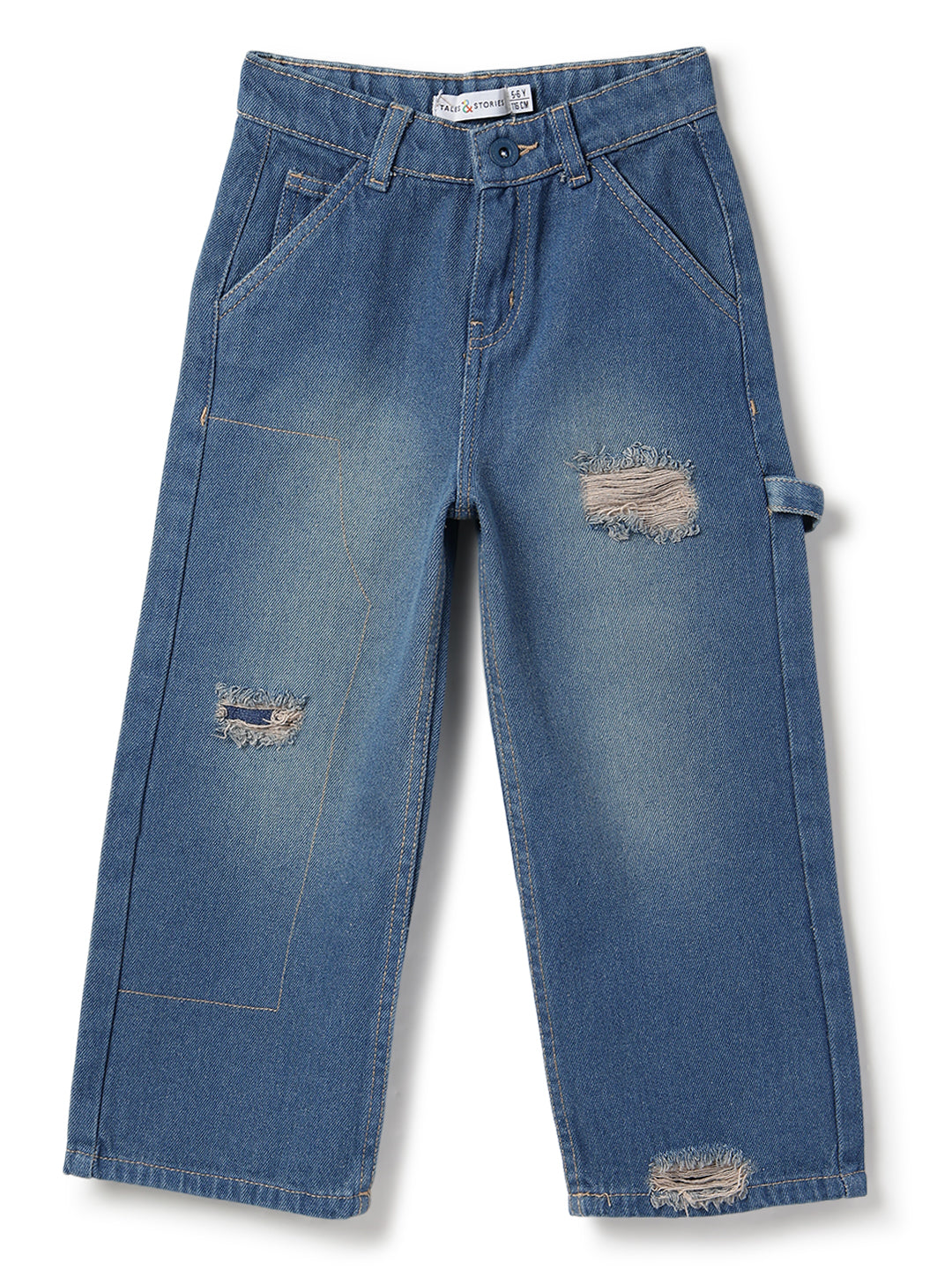 Boys Dark Blue Denim Carpenter Fit Jeans
