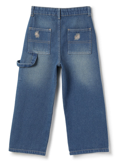 Boys Dark Blue Denim Carpenter Fit Jeans