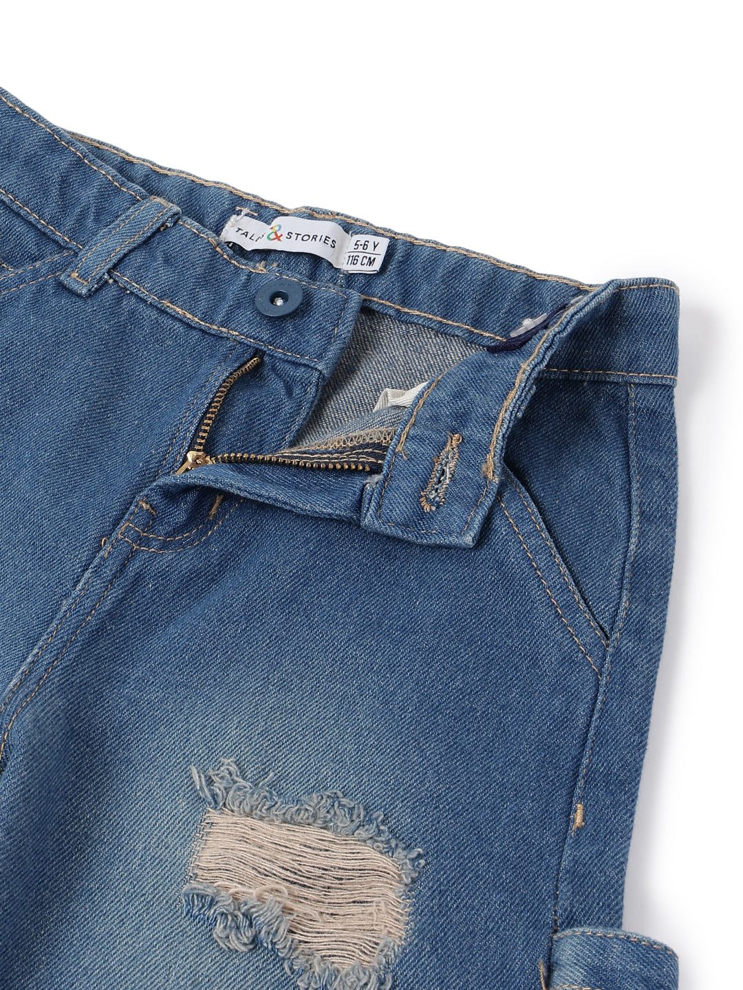 Boys Dark Blue Denim Carpenter Fit Jeans