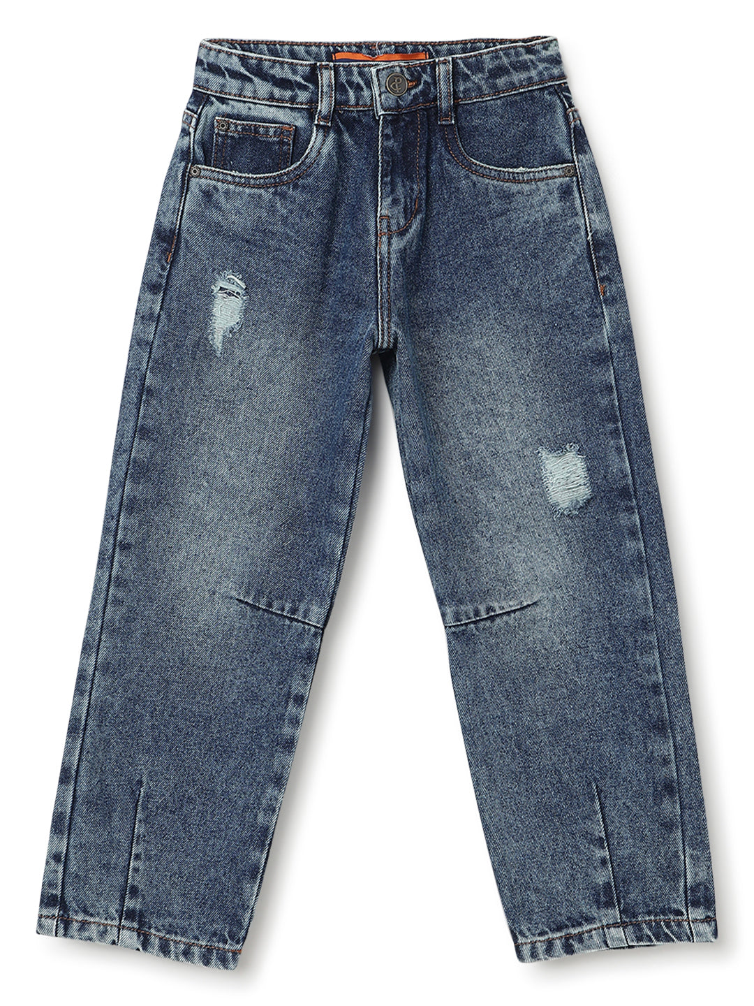 Boys Blue Barrel Fit Denim Jeans