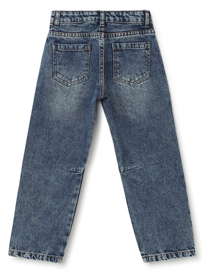 Boys Blue Barrel Fit Denim Jeans