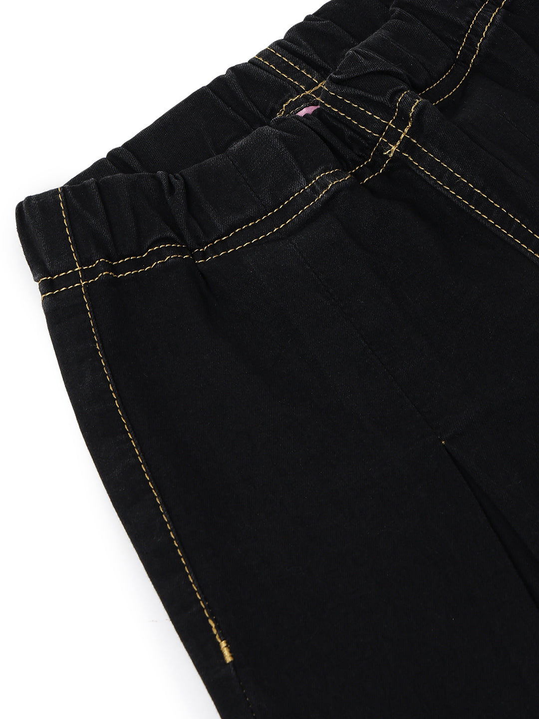 Girls Black Denim Elephant Leg Fit Jeans