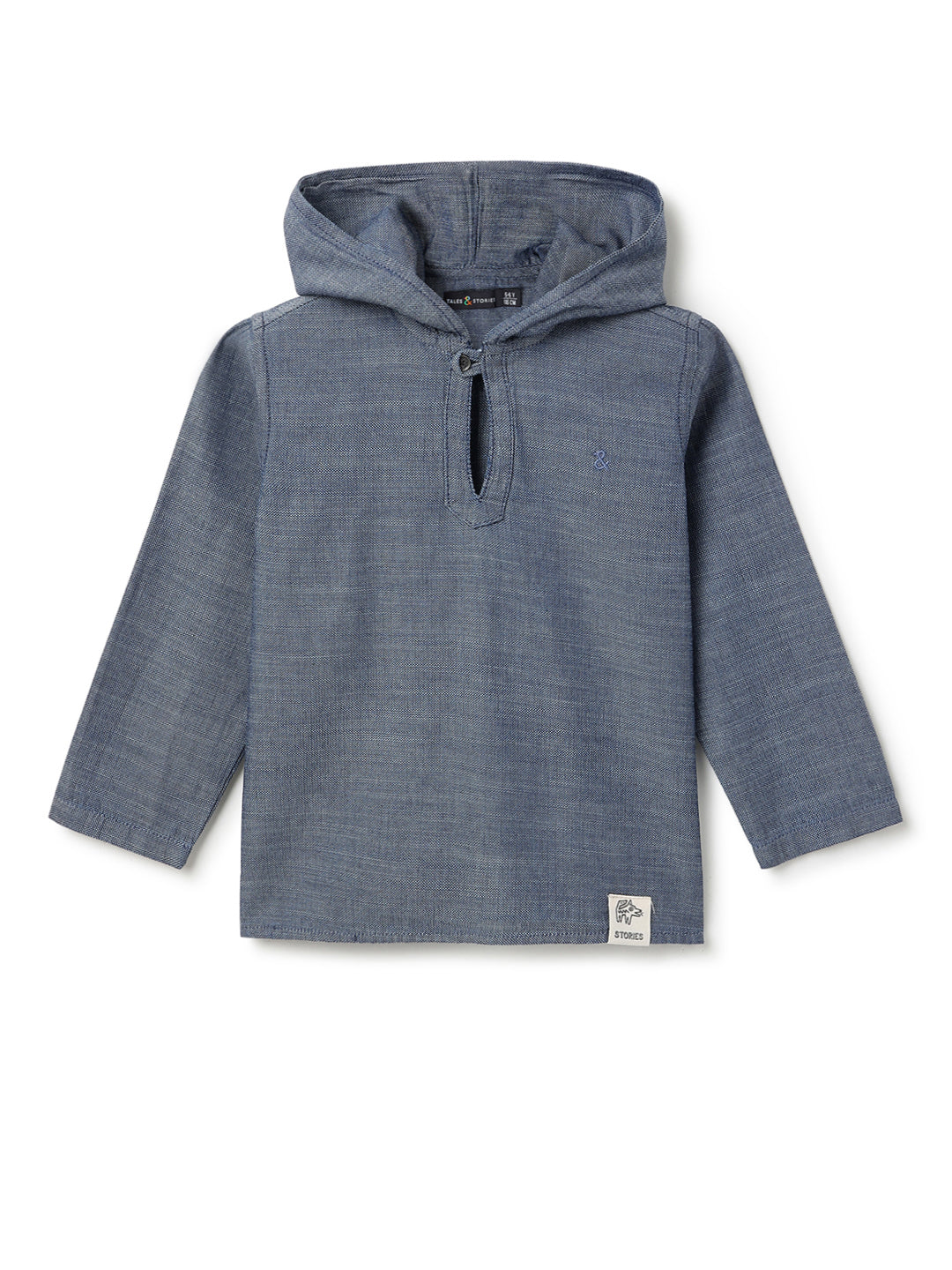 Boys Grey Hooded Casual Shirt