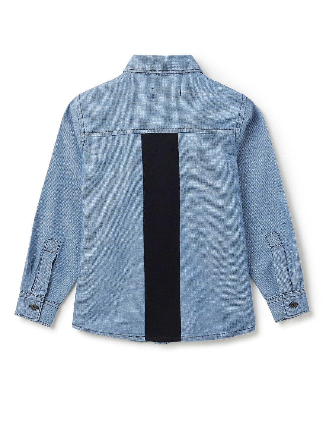 Boys Blue Embroidered Casual Shirt