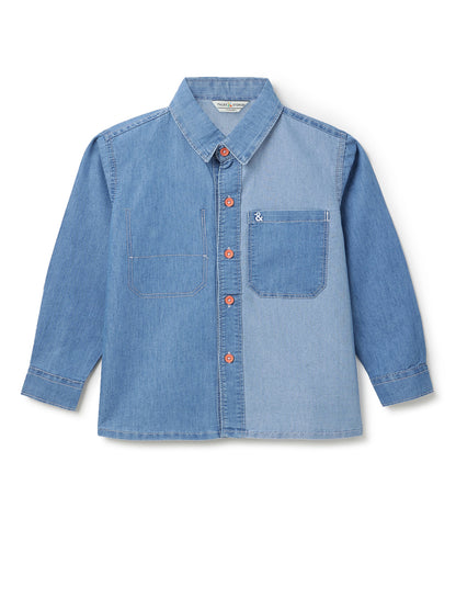 Boys Blue Oversized Denim Shirt