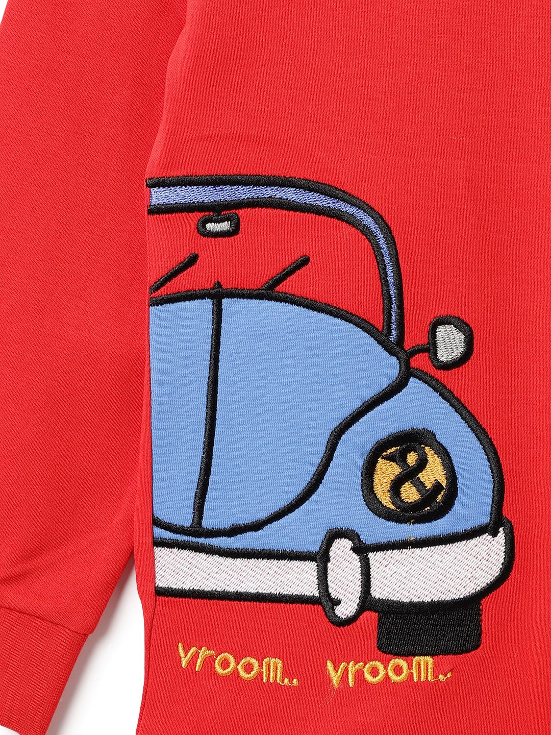Boys Cotton Red Printed T-Shirt