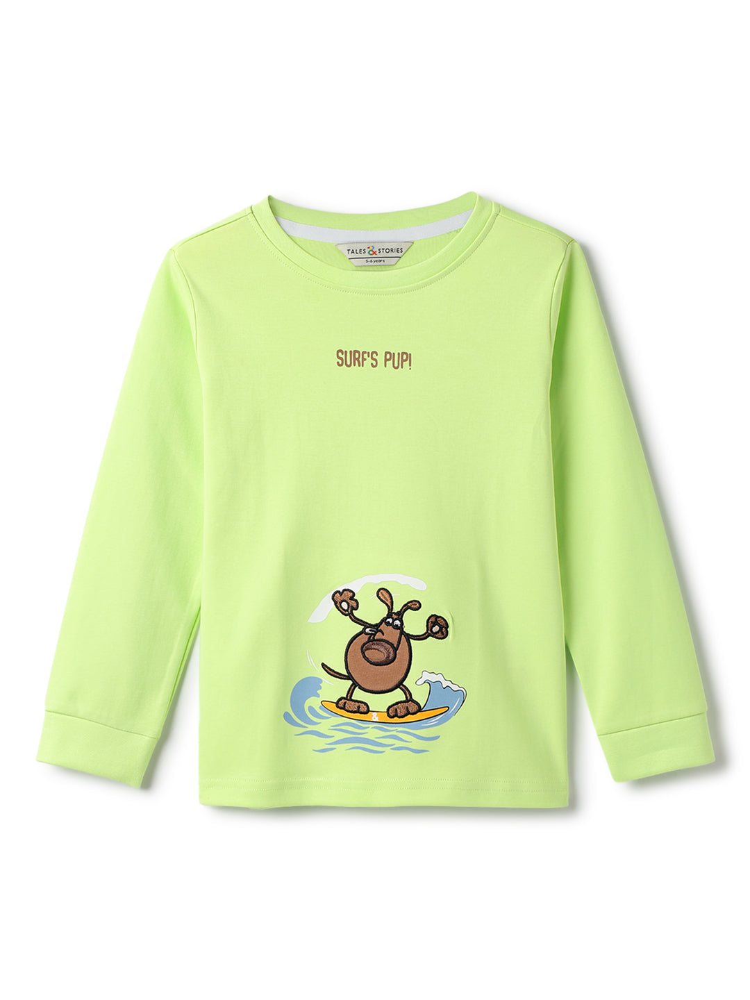 Boys Cotton Green Neon Printed T-Shirt