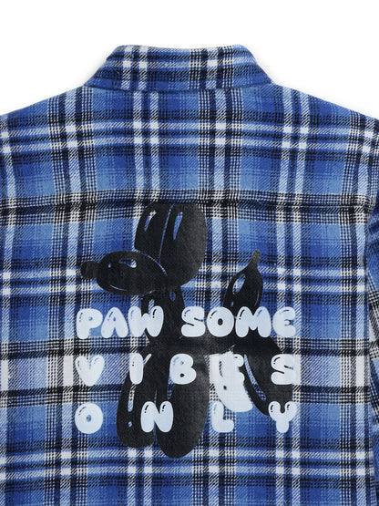 Boys Cotton Blue Checked Flannel Shirt
