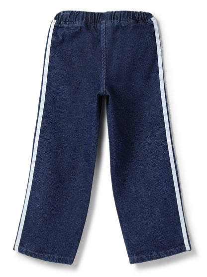 Boys Dark Blue Denim Jogger Baggy Fit Jeans