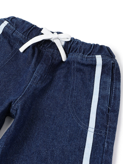 Boys Dark Blue Denim Jogger Baggy Fit Jeans