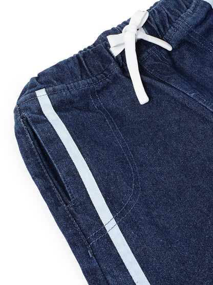 Boys Dark Blue Denim Jogger Baggy Fit Jeans