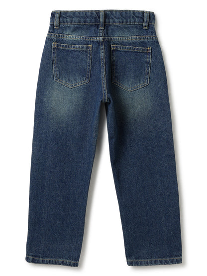 Boys Dark Blue Denim Baggy Fit Jeans
