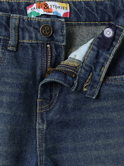 Boys Dark Blue Denim Baggy Fit Jeans