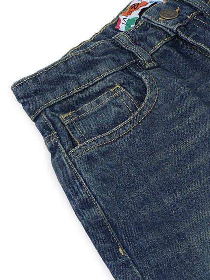 Boys Dark Blue Denim Baggy Fit Jeans