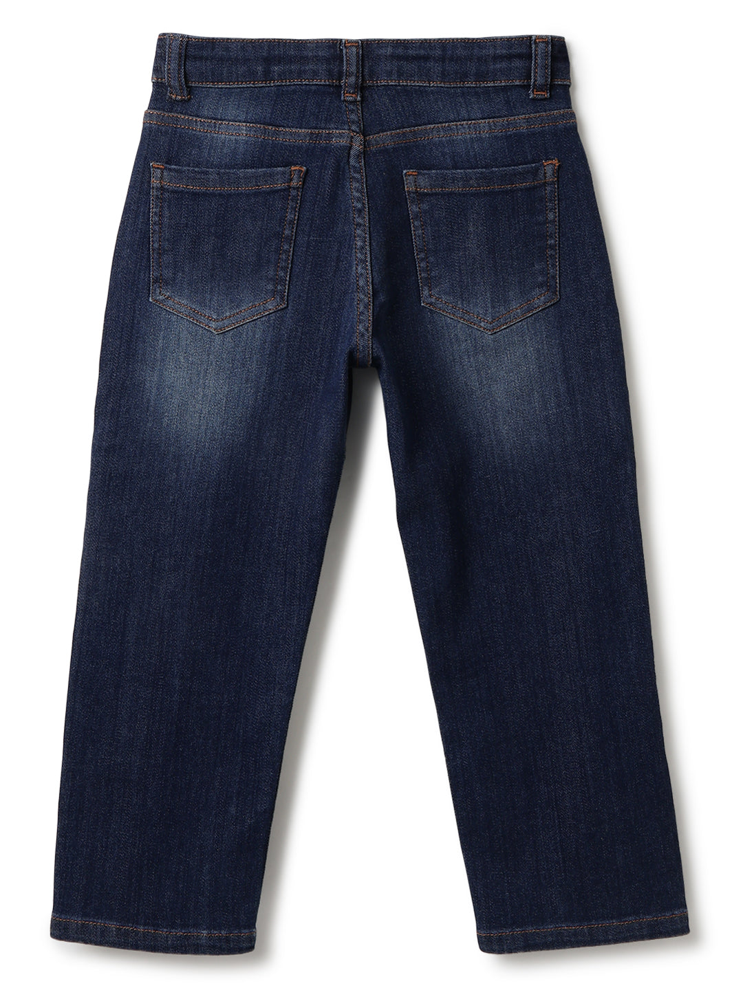 Boys Dark Blue Lycra Denim Baggy Fit Jeans