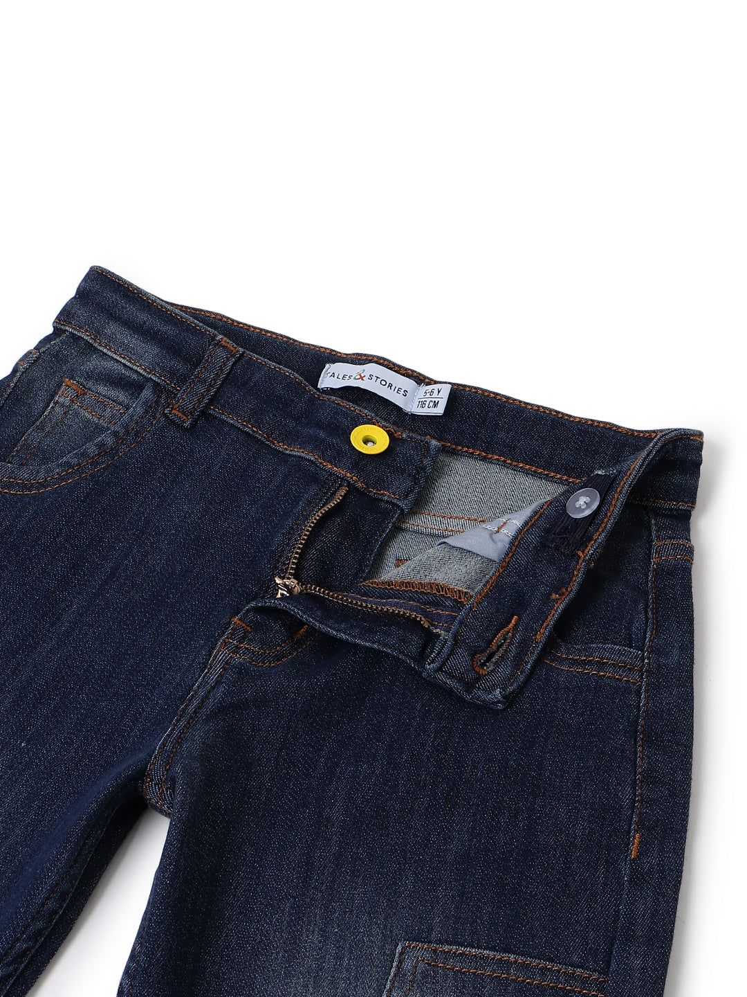 Boys Dark Blue Lycra Denim Baggy Fit Jeans