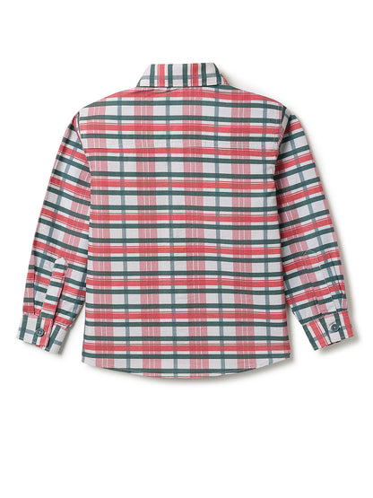 Boys Multicolor Check Shirt with Bow