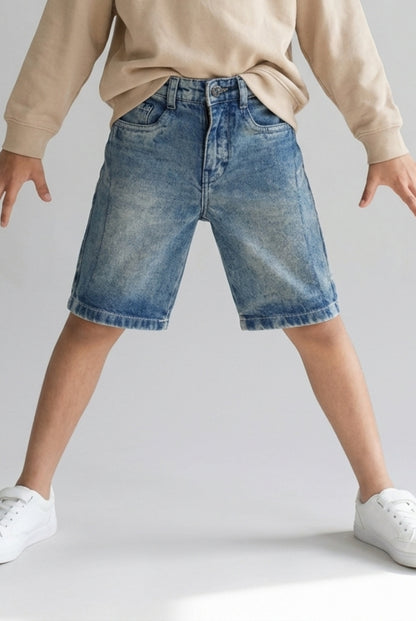 Boys Blue Denim Bermuda Shorts