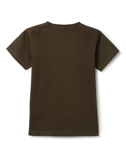 Boys Olive Animal Print Oversized T-Shirt