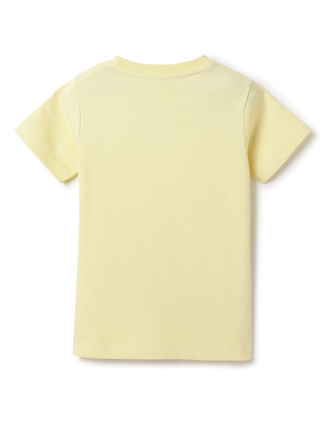 Girls Yellow Printed T-Shirt
