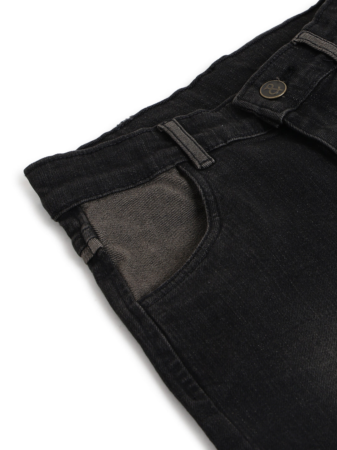 Boys Denim Black Stretchable Washed  Bermuda Shorts