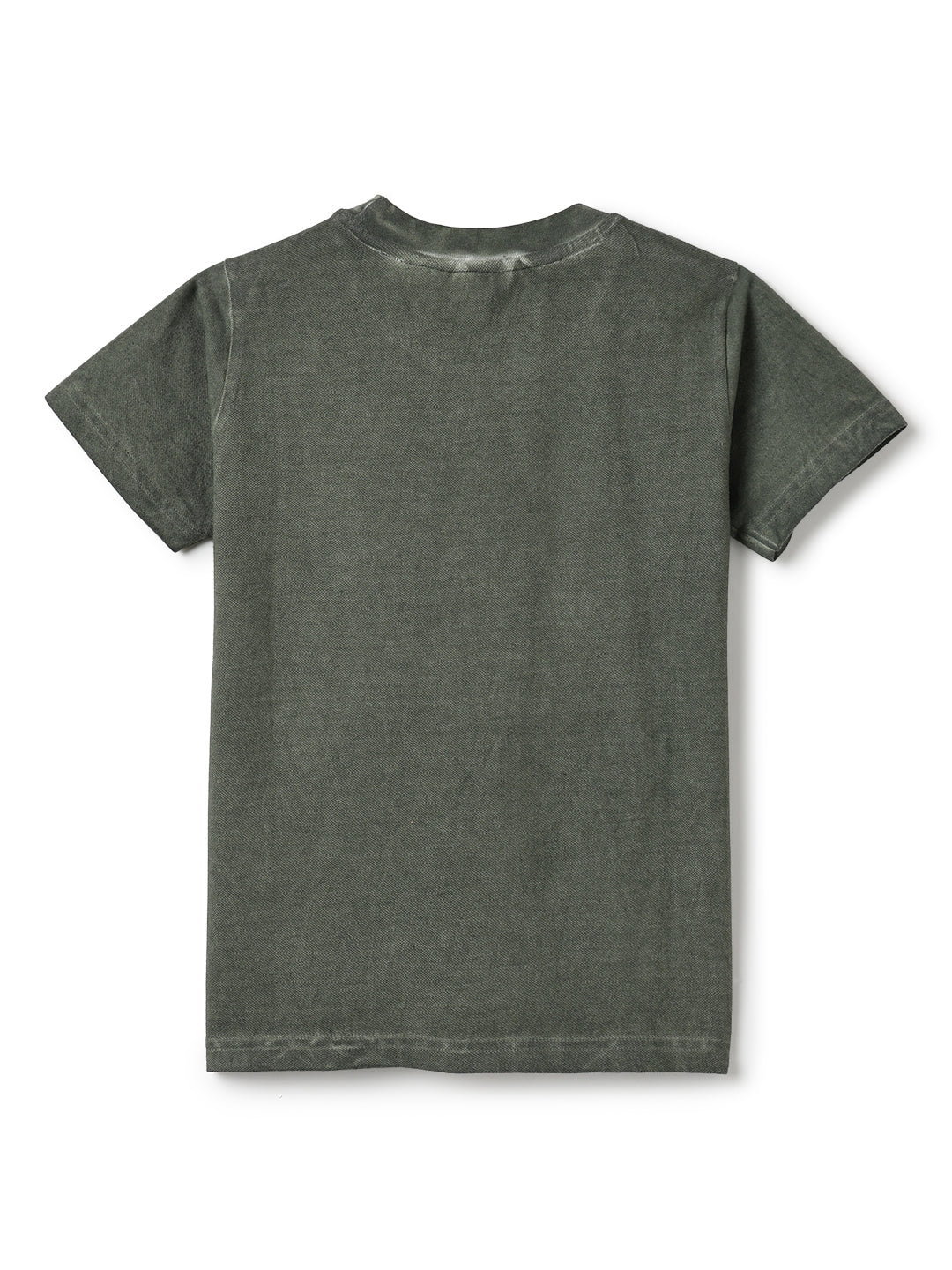 Boys Cotton Olive Printed Oversize T-Shirt