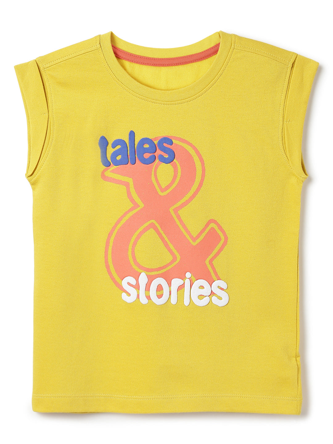 Boys Cotton Yellow Printed Boxy Fit  T-Shirt