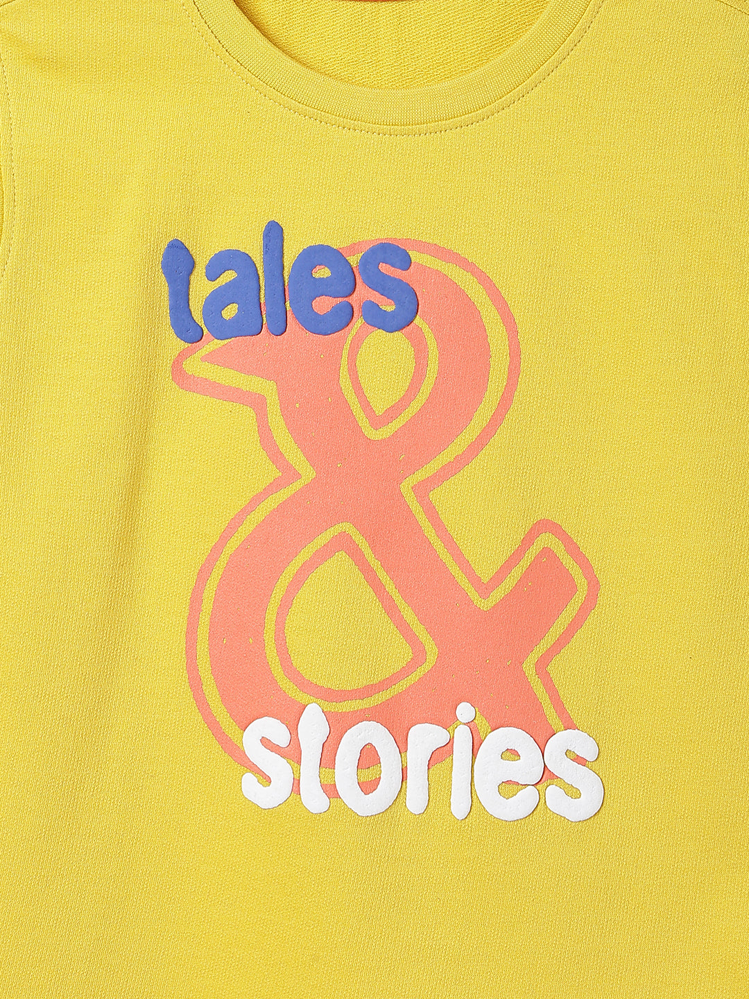 Boys Cotton Yellow Printed Boxy Fit  T-Shirt