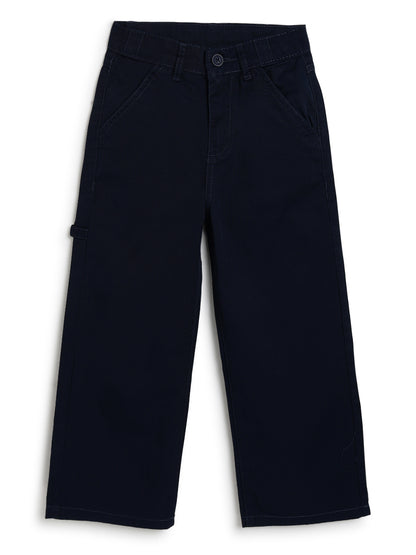Boys Cotton Twill Navy Blue Carpenter Fit Trouser