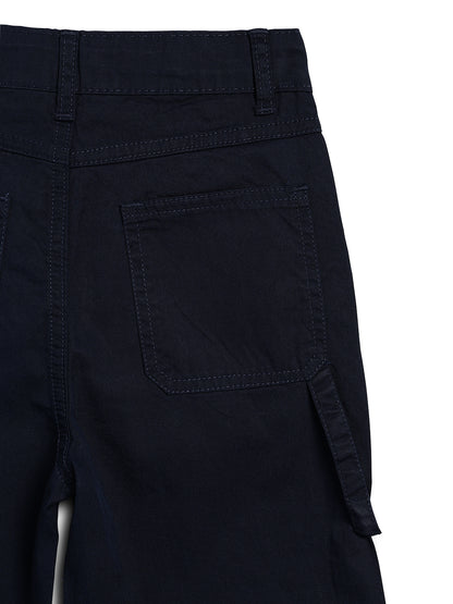 Boys Cotton Twill Navy Blue Carpenter Fit Trouser