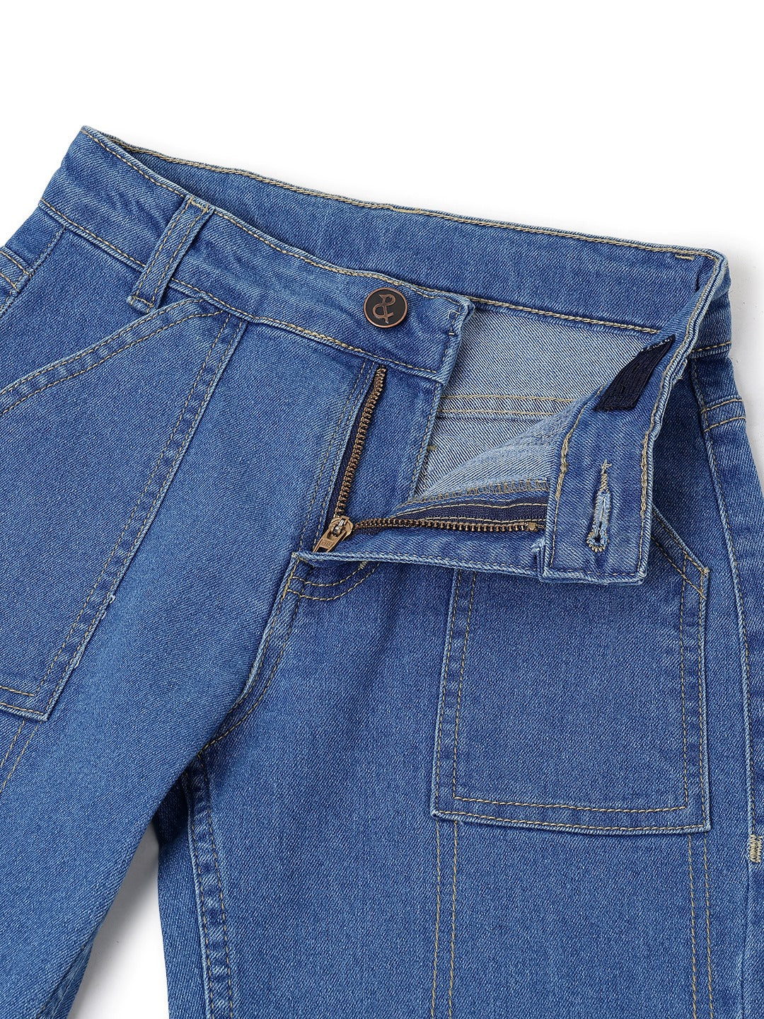 Boys Blue Barrel Fit Stretchable Denim Jeans