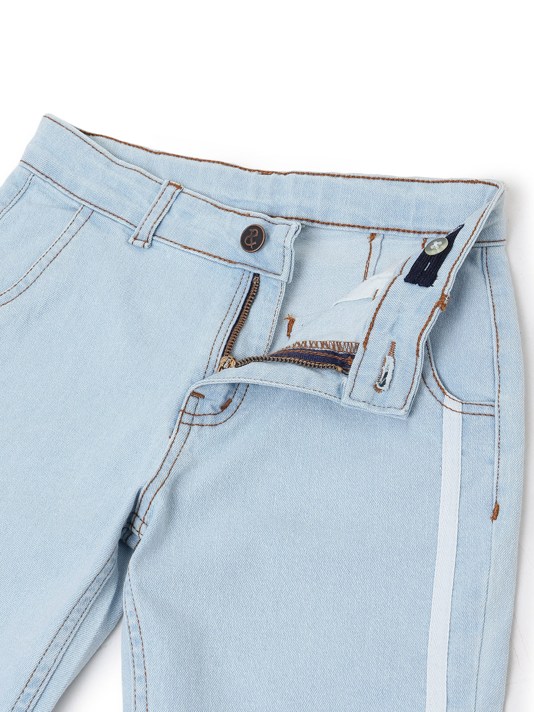 Boys Light Blue Straight Fit Denim Stretchable Jeans