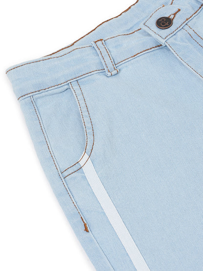 Boys Light Blue Straight Fit Denim Stretchable Jeans