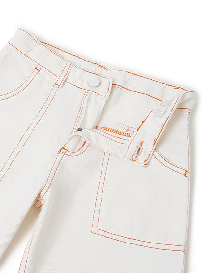 Boys White Baggy Fit Cotton Denim Jeans
