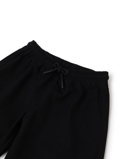 Girls Cotton Black Wide Leg Trousers