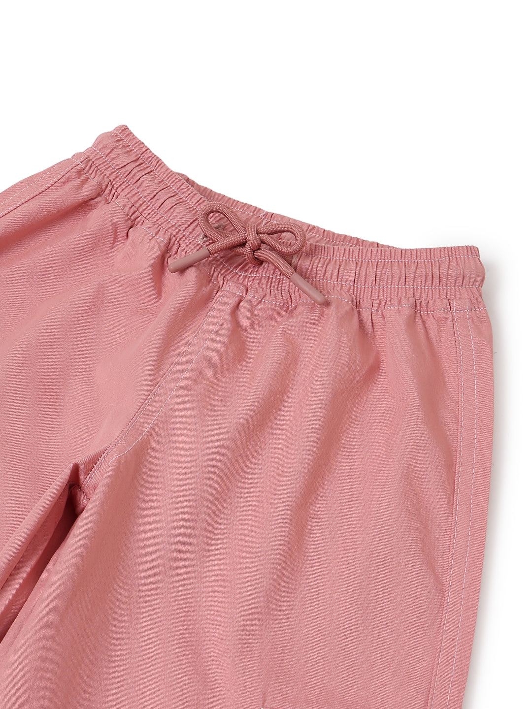 Girls Cotton Pink Wide Leg Trousers